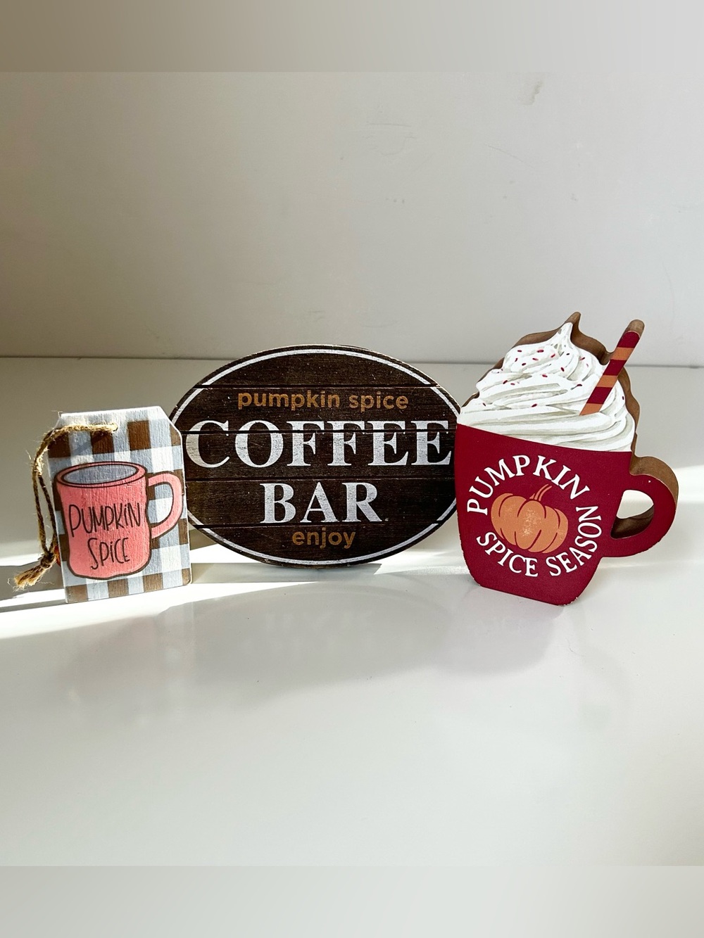 Pumpkin Spice Fall Coffee Bar Decor Set